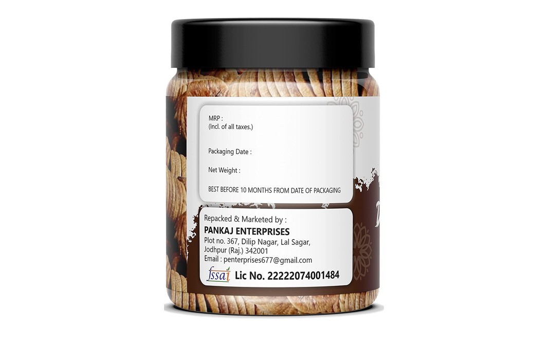 Foodery Dry Figs Anjeer    Plastic Jar  250 grams
